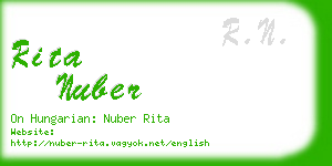 rita nuber business card